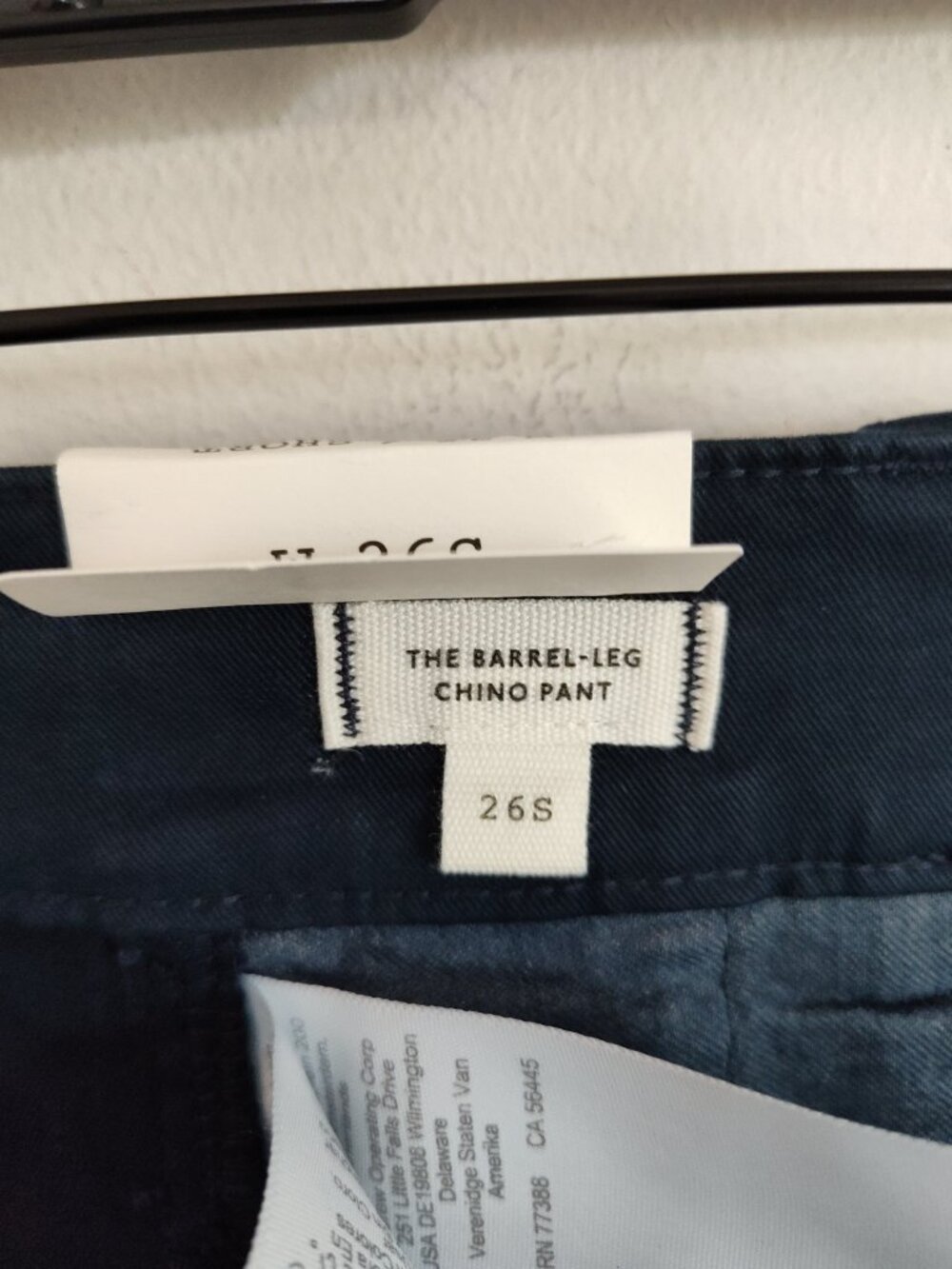 Madewell Navy Barrel-Leg Chino Pant - Picture 6 of 7